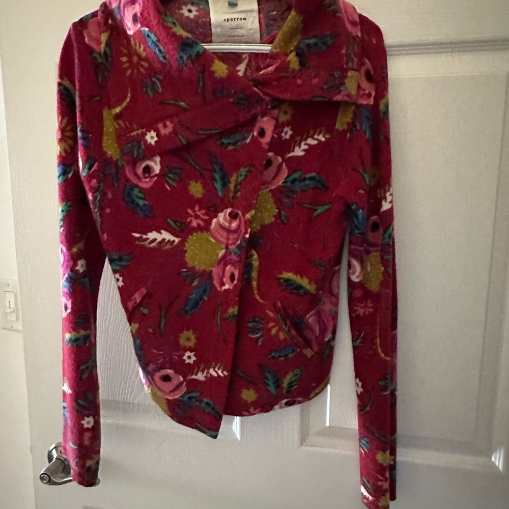 Anthropologie Sparrow wool floral Jacket